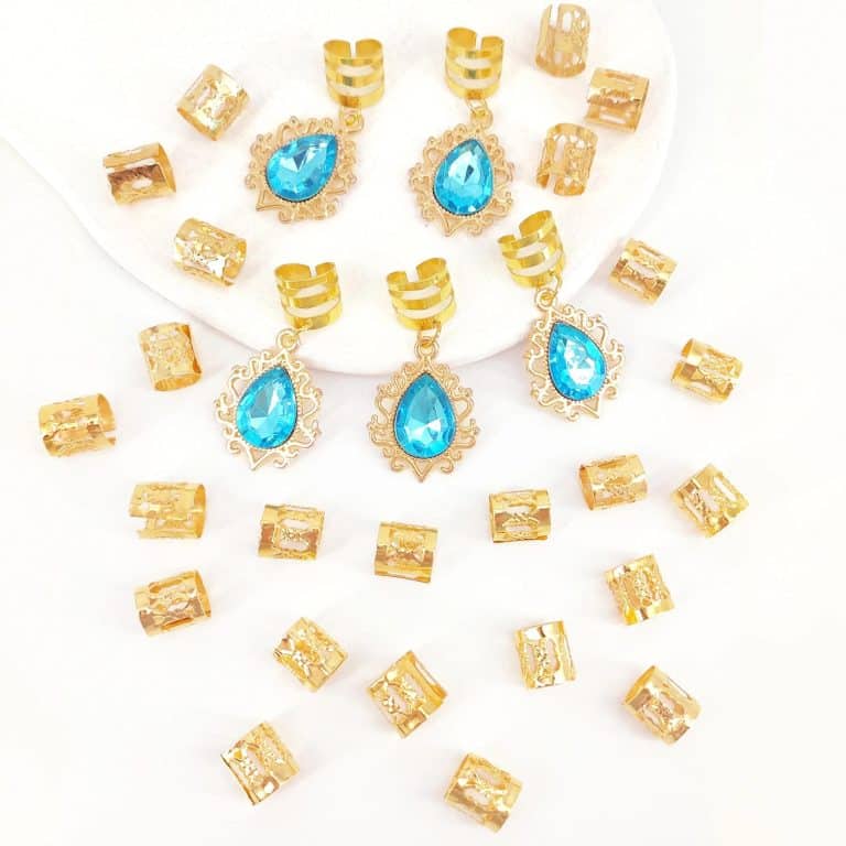 Set-de-Bijoux-pour-Tresses-avec-Pendentifs-a-Pierre-Turquoise-et-Perles-Tubulaires-galerie-6127