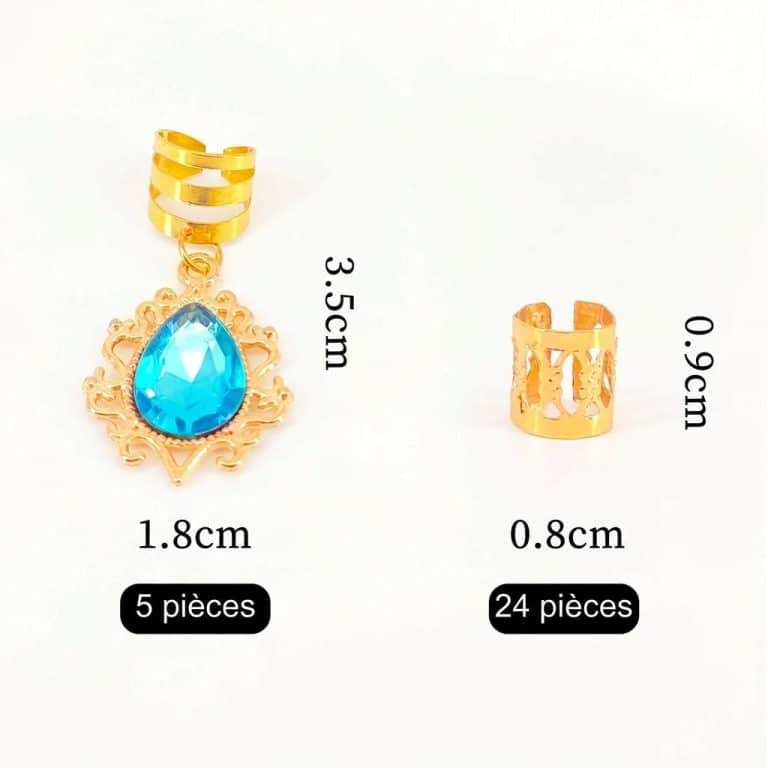Set-de-Bijoux-pour-Tresses-avec-Pendentifs-a-Pierre-Turquoise-et-Perles-Tubulaires-technique-7345
