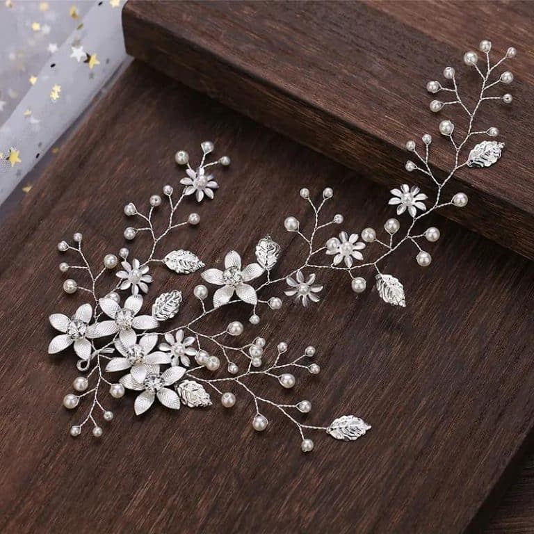 Vigne-Florale-de-Mariee-en-fil-Dore-avec-Perles-Nacrees-galerie-6901-8