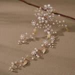 Vigne-Florale-de-Mariee-en-fil-Dore-avec-Perles-Nacrees-galerie-9084-8