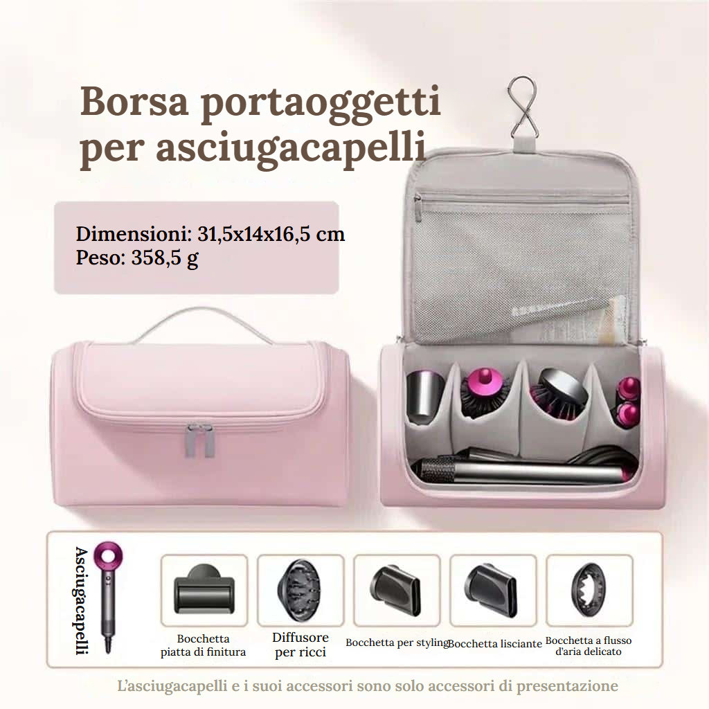 Custodia per asciugacapelli e strumenti per acconciature