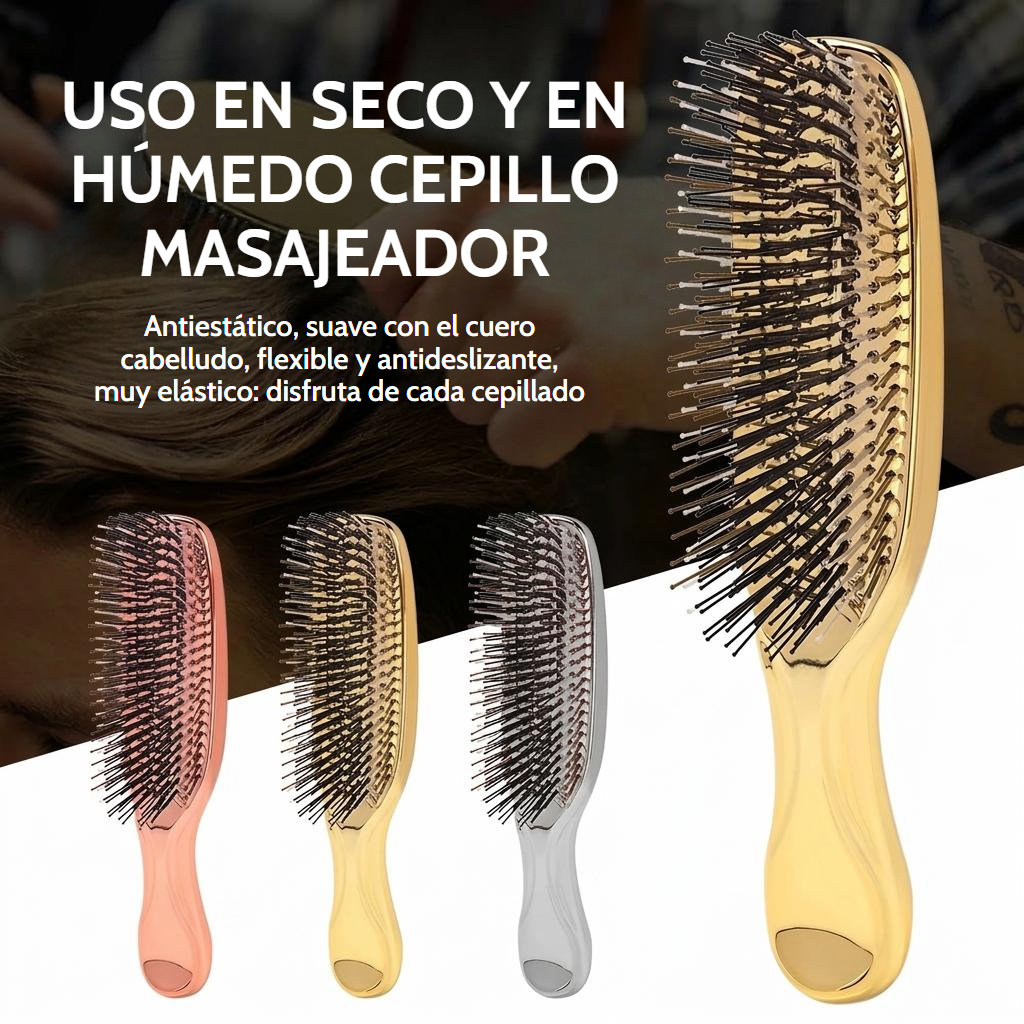 Cepillo de masaje del cuero cabelludo rosa con púas de nailon antiestáticas