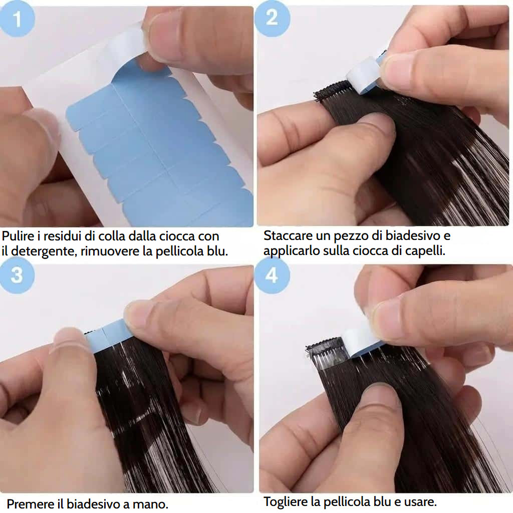 Strisce biadesive per extension e parrucca