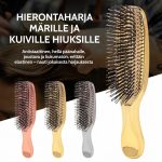 Vaaleanpunainen päänahan hierontaharja antistaattisilla nailonpiikeillä