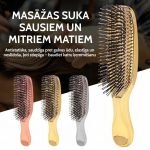 Rozā galvas ādas masāžas suka ar antistatiskiem neilona zobiņiem