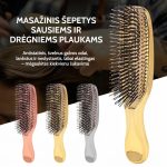 Rožinis galvos odos masažo šepetys su antistatiniais nailono dantukais