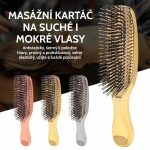 Růžový masážní kartáč na pokožku hlavy s antistatickými nylonovými hroty
