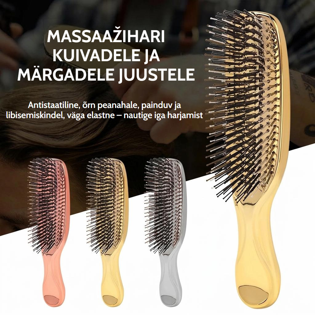 Roosa peanaha massaažihari antistaatiliste nailonogadega