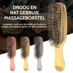 Roze hoofdhuidmassageborstel met antistatische nylon pinnen