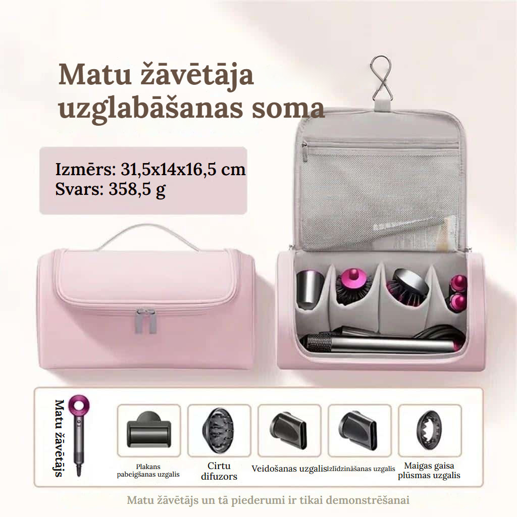 Uzglabāšanas soma matu žāvētājam un frizēšanas rīkiem