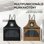 Pamutvászon borbélykötény állítható keresztpánttal