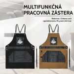 Holičská zástera z bavlneného plátna s nastaviteľnými skríženými ramienkami