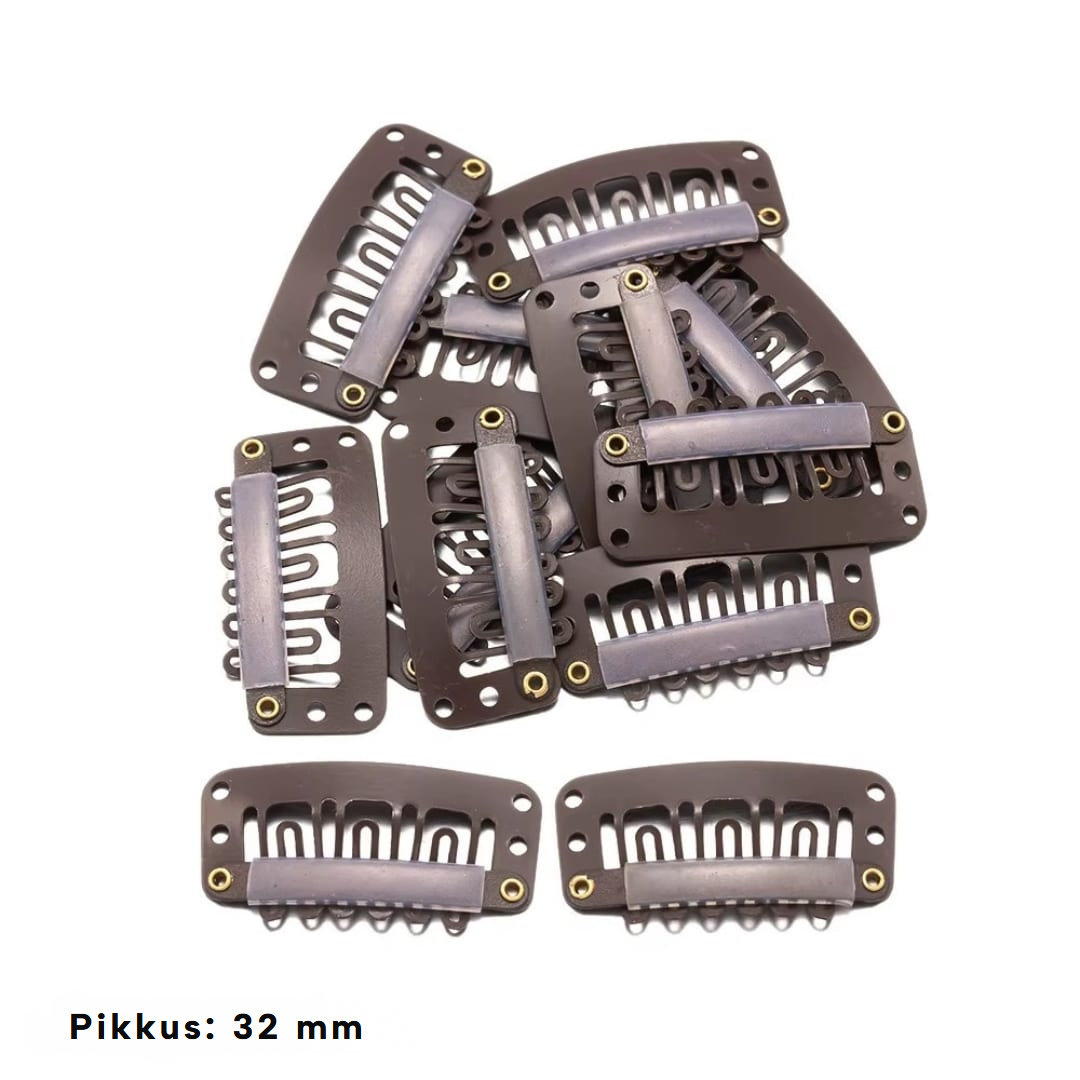 Mangaanterasest juuksepikenduste ja parukate kinnitusklipsid, 50 tk komplektis