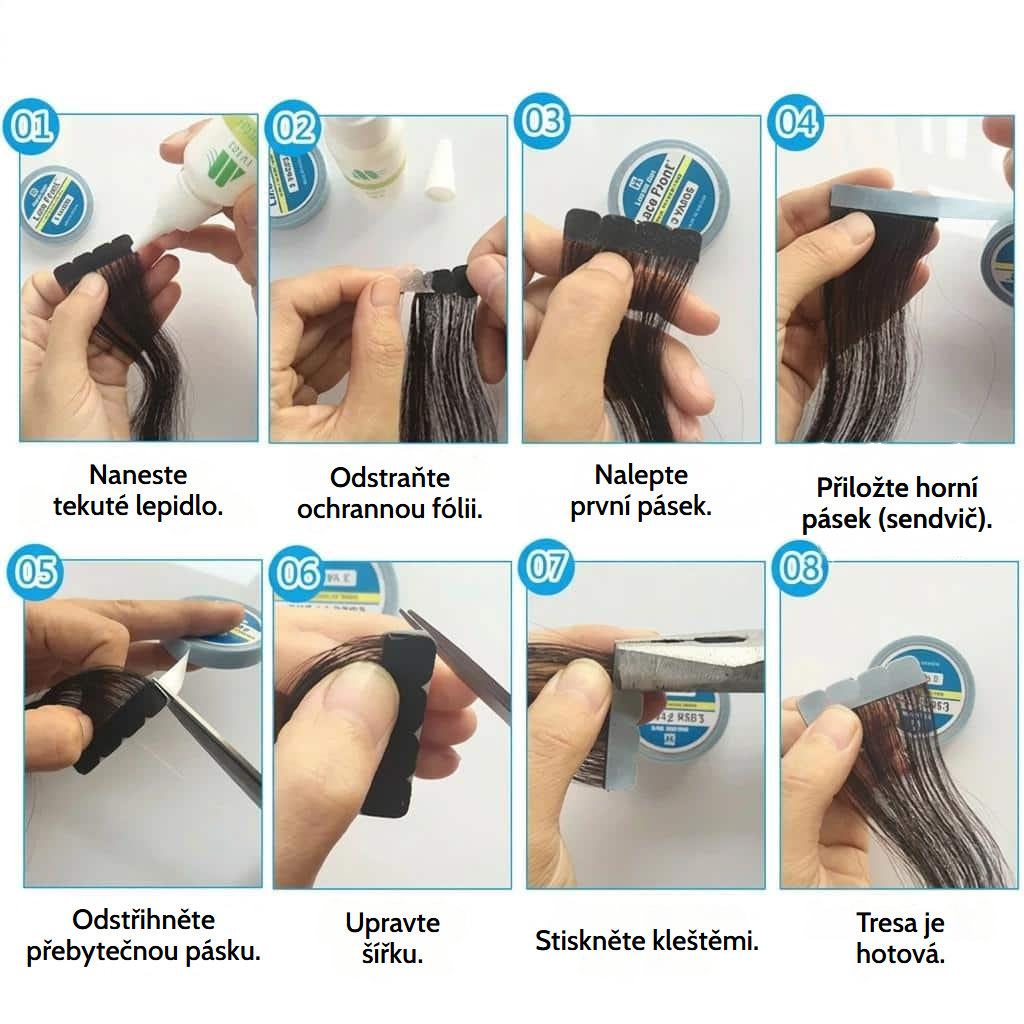 Oboustranná lepicí páska na paruky lace front s nelesklým povrchem