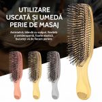 Perie de masaj pentru scalp roz, cu vârfuri din nailon antistatice
