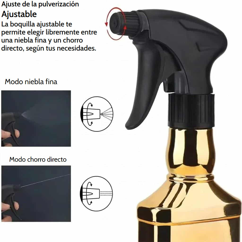 Pulverizador de salón con gatillo ergonómico y boquilla regulable de 260 ml