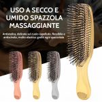 Spazzola massaggiante rosa per cuoio capelluto con punte in nylon antistatico