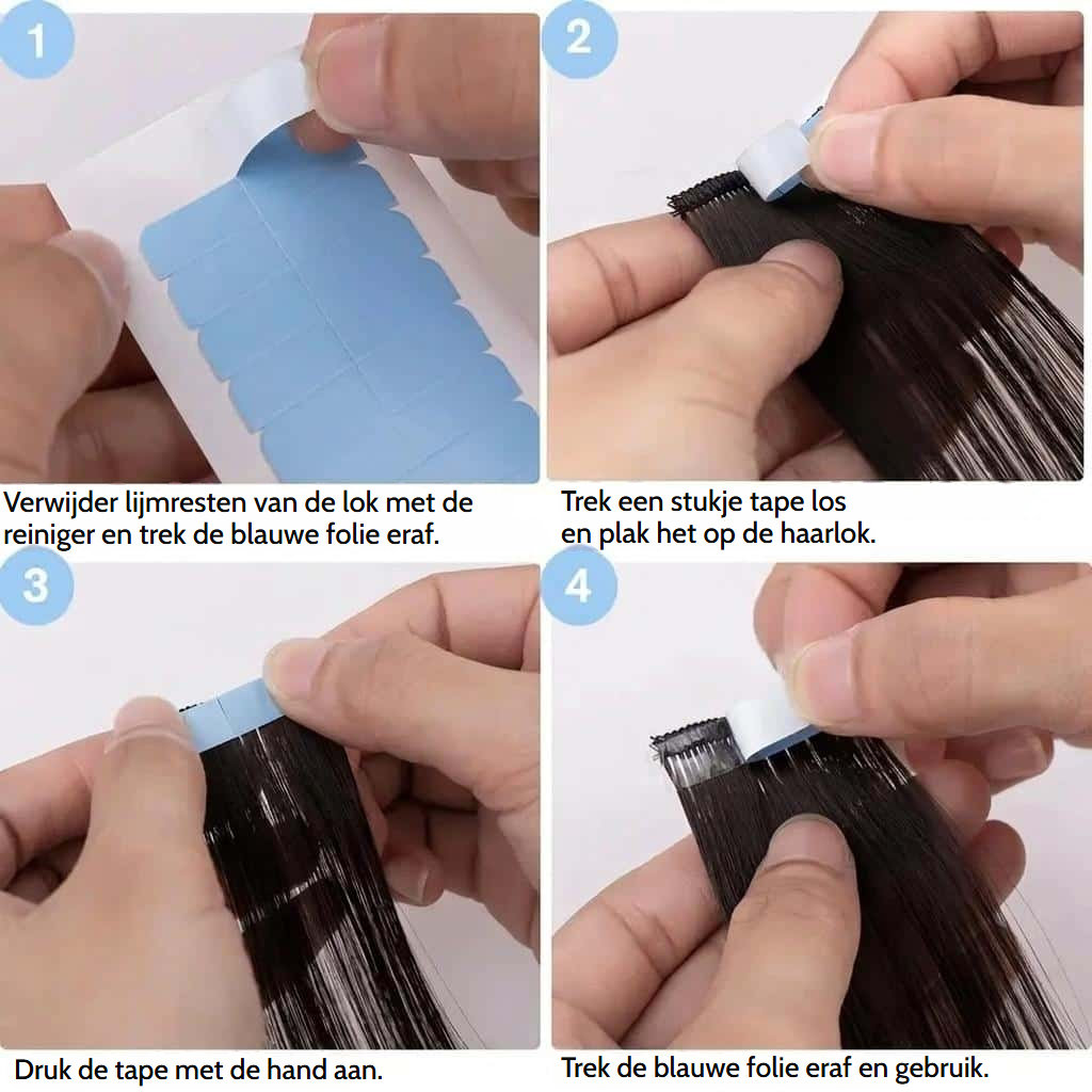 Dubbelzijdige kleefstrips voor extensions en pruiken