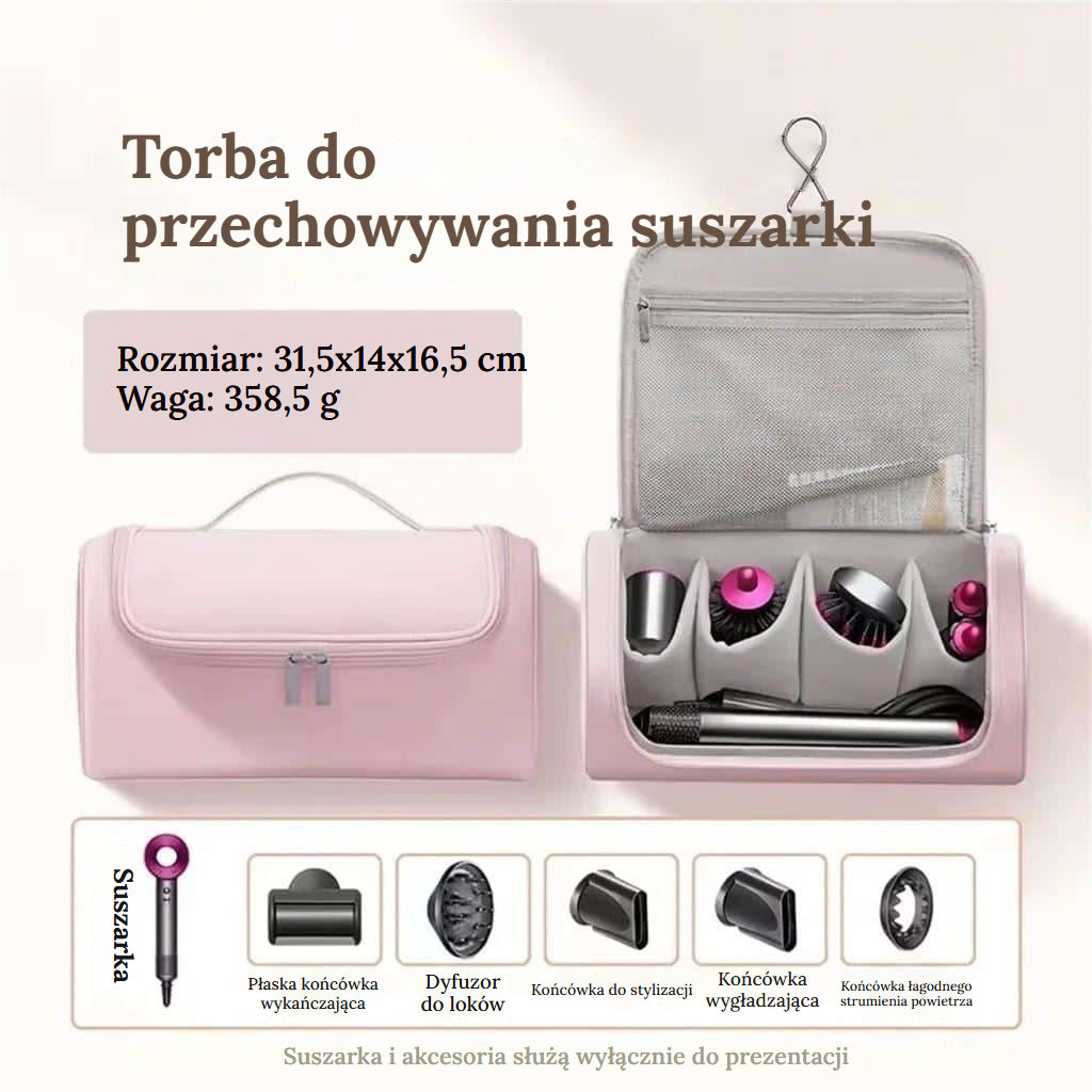 Organizer na suszarkę do włosów i narzędzia do stylizacji