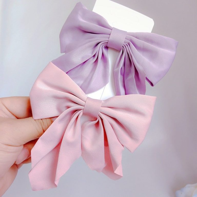 Barrette-nud-papillon-en-tissu-satine-pour-queue-de-cheval-femme-avec-pince-metallique-picture-18