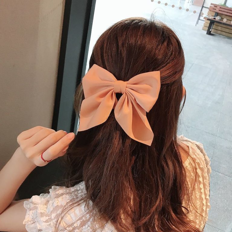 Barrette-nud-papillon-en-tissu-satine-pour-queue-de-cheval-femme-avec-pince-metallique-picture-2