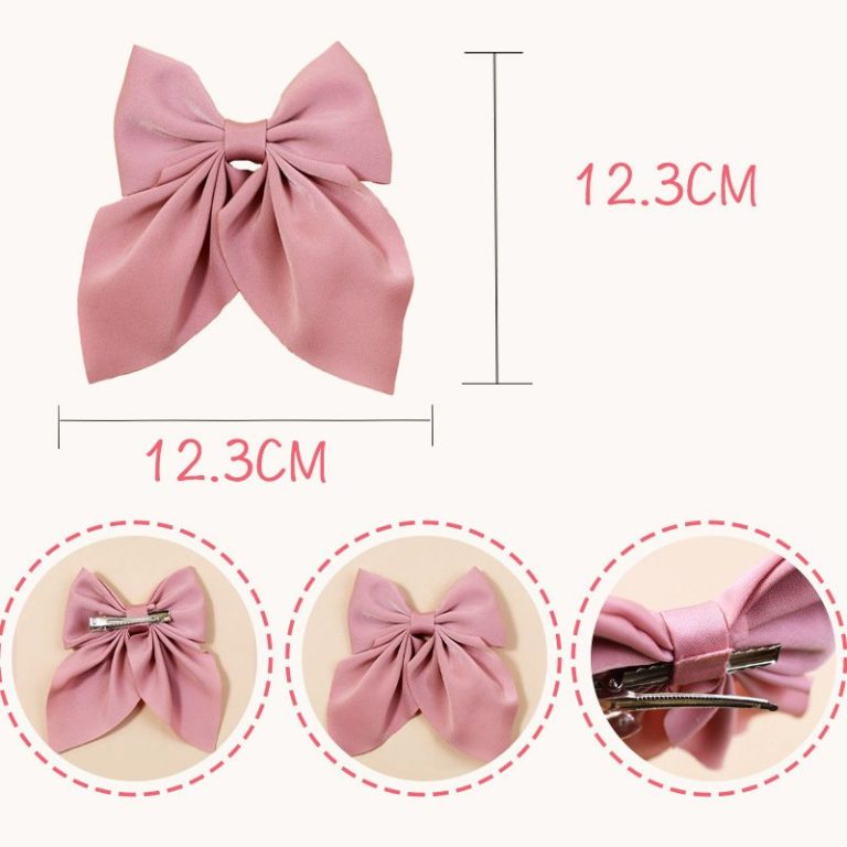 Barrette-nud-papillon-en-tissu-satine-pour-queue-de-cheval-femme-avec-pince-metallique-picture-6