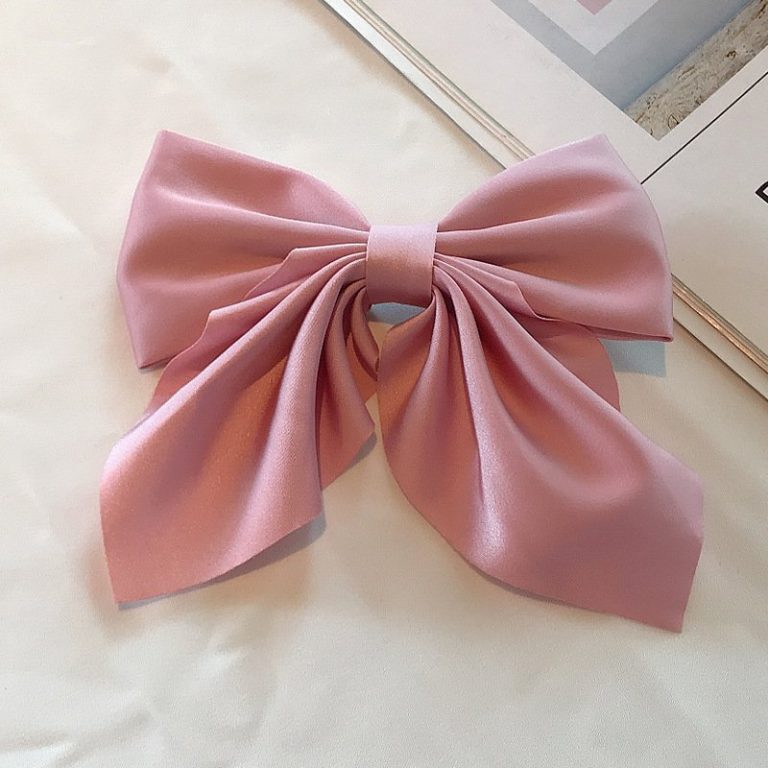 Barrette-nud-papillon-en-tissu-satine-pour-queue-de-cheval-femme-avec-pince-metallique-picture-8