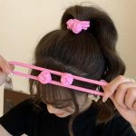 Chouchou-tissu-cheveux-femme-avec-double-nud-picture-3