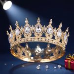 Couronne-baroque-de-luxe-en-strass-ronde-et-elegante-accessoire-de-mariage-robe-de-soiree-couvre-chef-picture-2