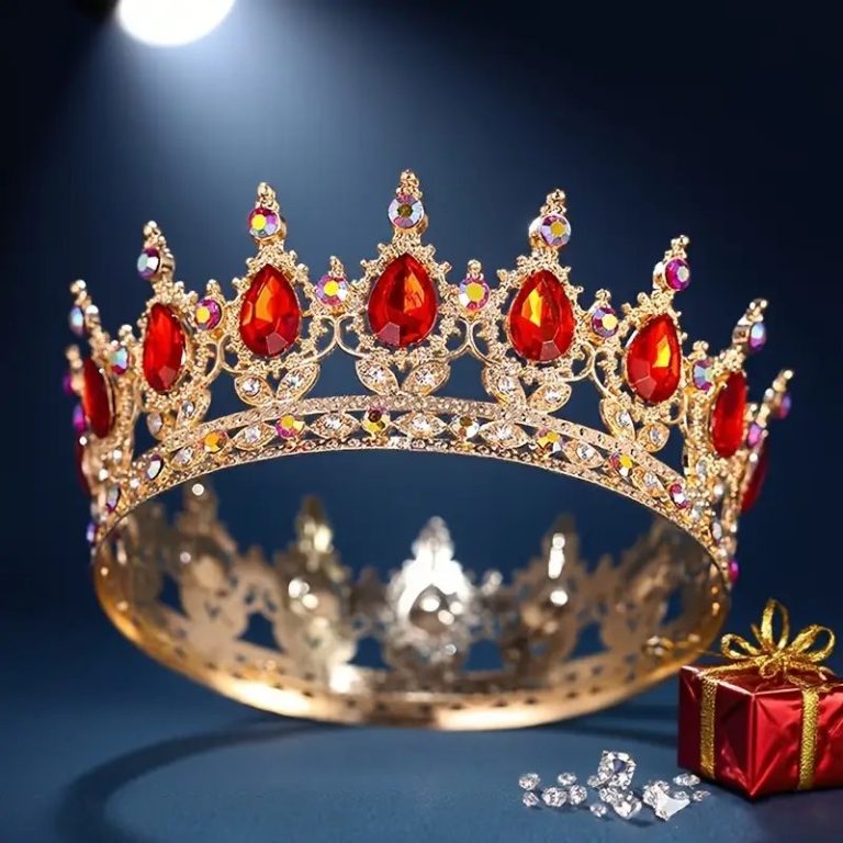 Couronne-baroque-de-luxe-en-strass-ronde-et-elegante-accessoire-de-mariage-robe-de-soiree-couvre-chef-picture-3