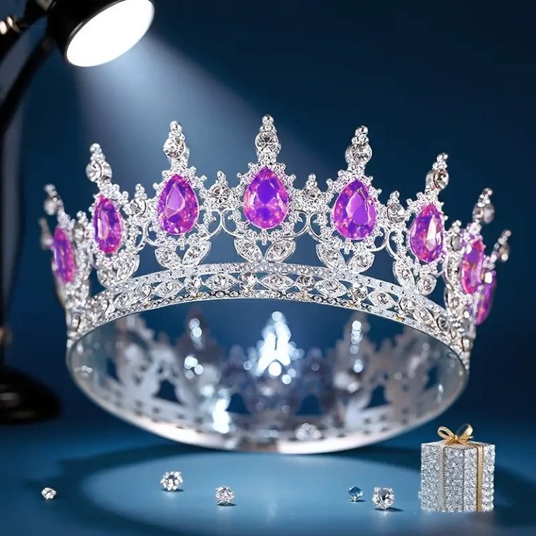 Couronne-baroque-de-luxe-en-strass-ronde-et-elegante-accessoire-de-mariage-robe-de-soiree-couvre-chef-picture-6