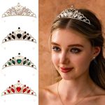 Diademe-de-mariage-femme-dore-en-alliage-avec-strass-et-pierres-colorees-picture-1