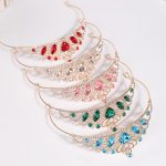 Diademe-de-mariage-femme-dore-en-alliage-avec-strass-et-pierres-colorees-picture-3