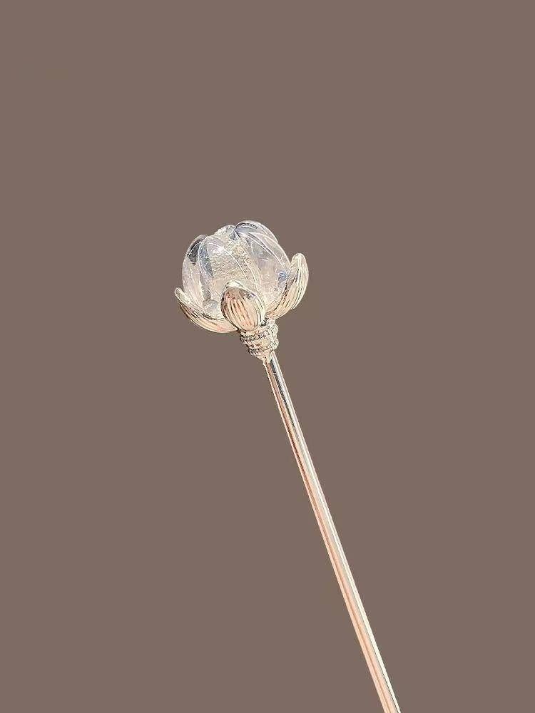 Epingle-a-cheveux-chinois-en-forme-de-fleur-translucide-a-reflets-nacres-doree-picture-2