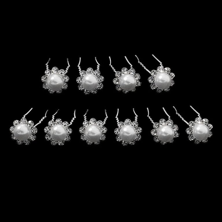 Lot-de-10-epingles-a-cheveux-francaises-en-U-avec-perles-et-fleurs-pour-mariage-picture-2