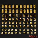 Lot-de-80-perles-cheveux-tresses-en-alliage-metallique-dore-ou-argente-avec-motifs-ajoures-picture-6