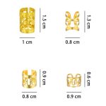 Lot-de-80-perles-cheveux-tresses-en-alliage-metallique-dore-ou-argente-avec-motifs-ajoures-picture-7
