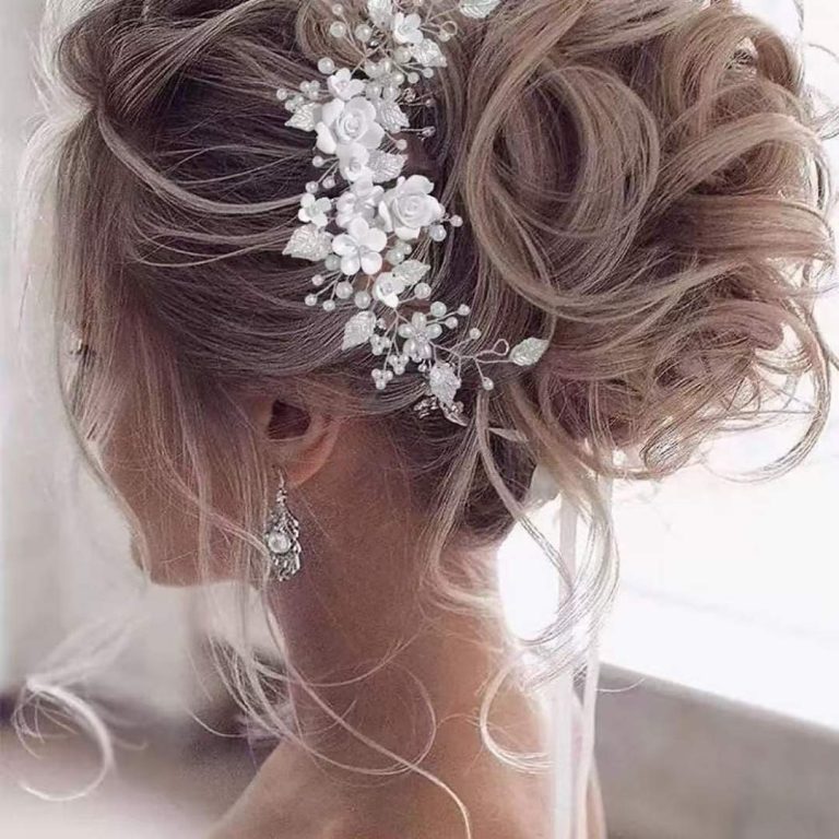 Ornement-floral-pour-coiffure-de-mariage-avec-couronne-de-fleurs-blanches-et-perles-nacrees-picture-2
