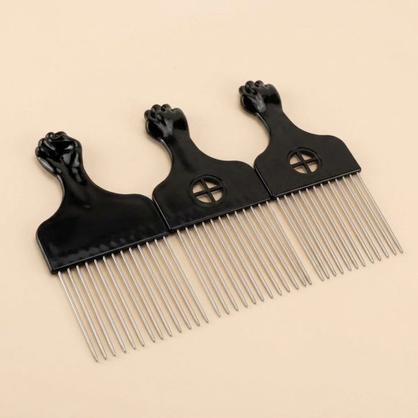 Peigne afro métal à dents larges