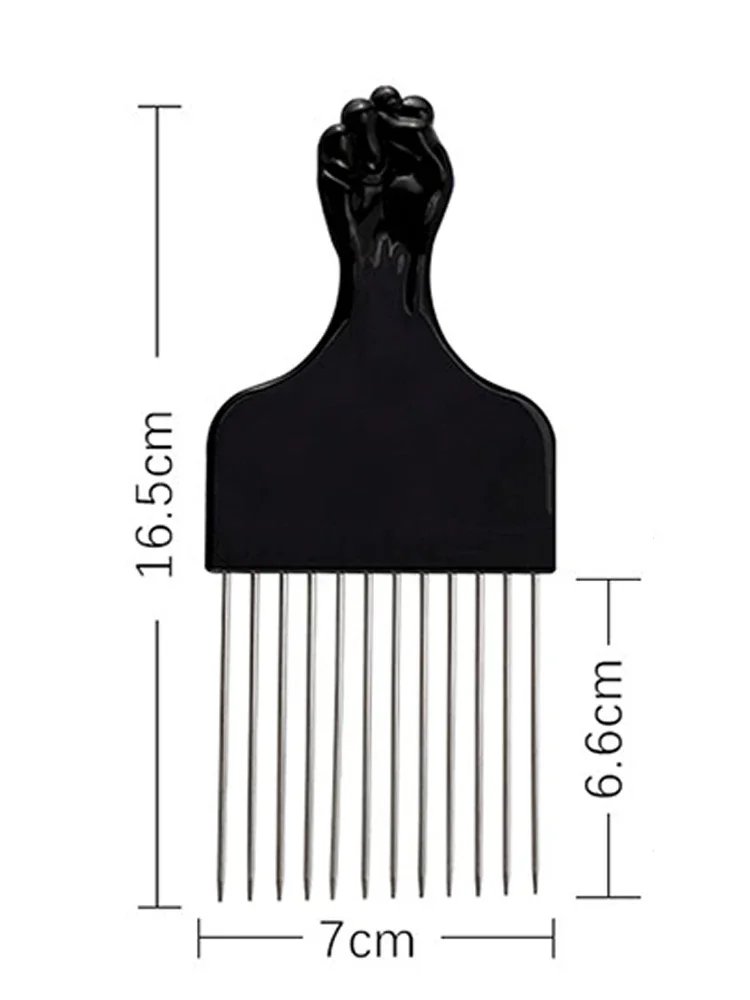 Peigne-afro-a-dents-larges-en-metal-pour-volume-des-cheveux-boucles-avec-poignee-symbole-picture-5