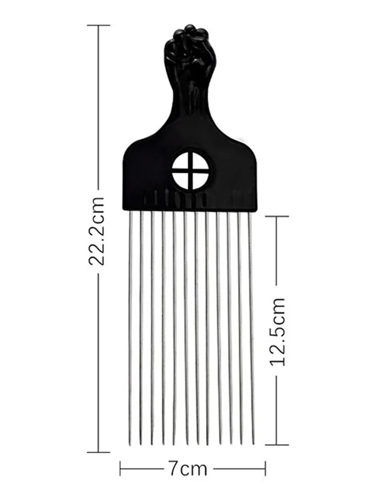 Peigne-afro-a-dents-larges-en-metal-pour-volume-des-cheveux-boucles-avec-poignee-symbole-picture-6