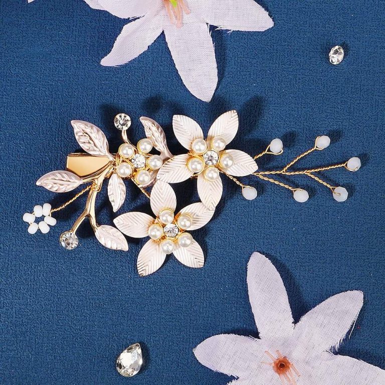 Pince-a-cheveux-mariage-avec-trois-fleurs-roses-en-metal-emaille-et-strass-picture-3