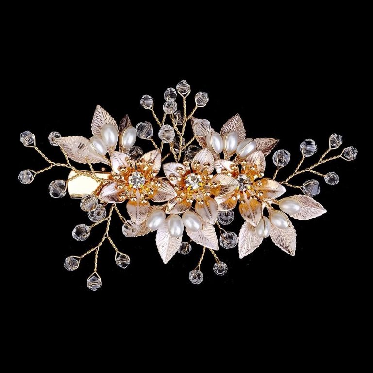 Pince-a-cheveux-mariage-avec-trois-fleurs-roses-en-metal-emaille-et-strass-picture-7