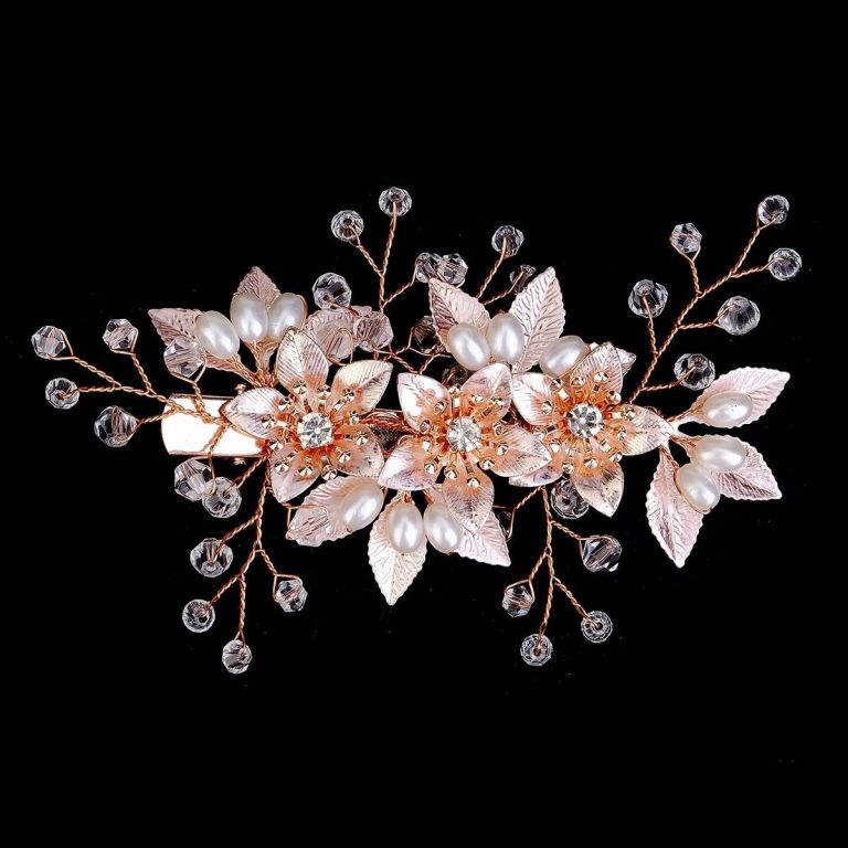 Pince-a-cheveux-mariage-avec-trois-fleurs-roses-en-metal-emaille-et-strass-picture-8