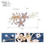 Pince-a-cheveux-mariage-avec-trois-fleurs-roses-en-metal-emaille-et-strass-picture-9