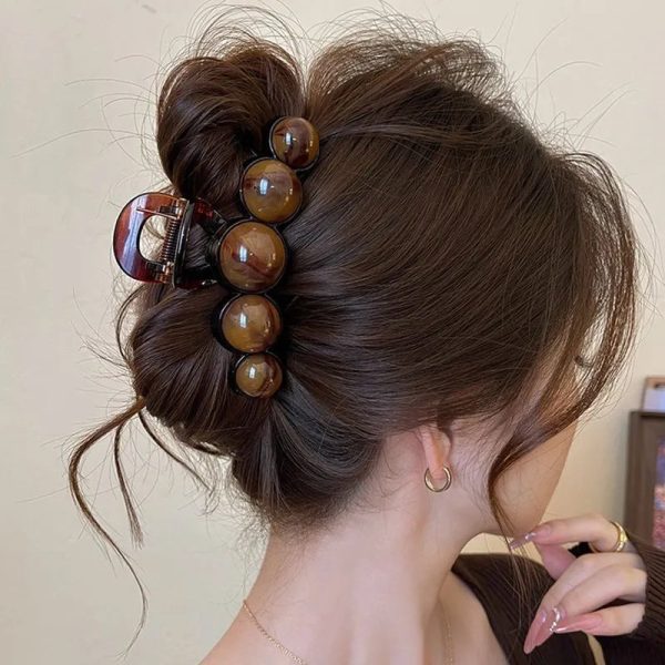 Pince à cheveux perles en arc de cercle