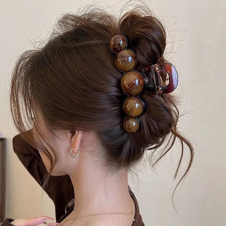 Pince-a-cheveux-perles-en-arc-de-cercle-avec-fermeture-a-ressort-metallique-picture-2