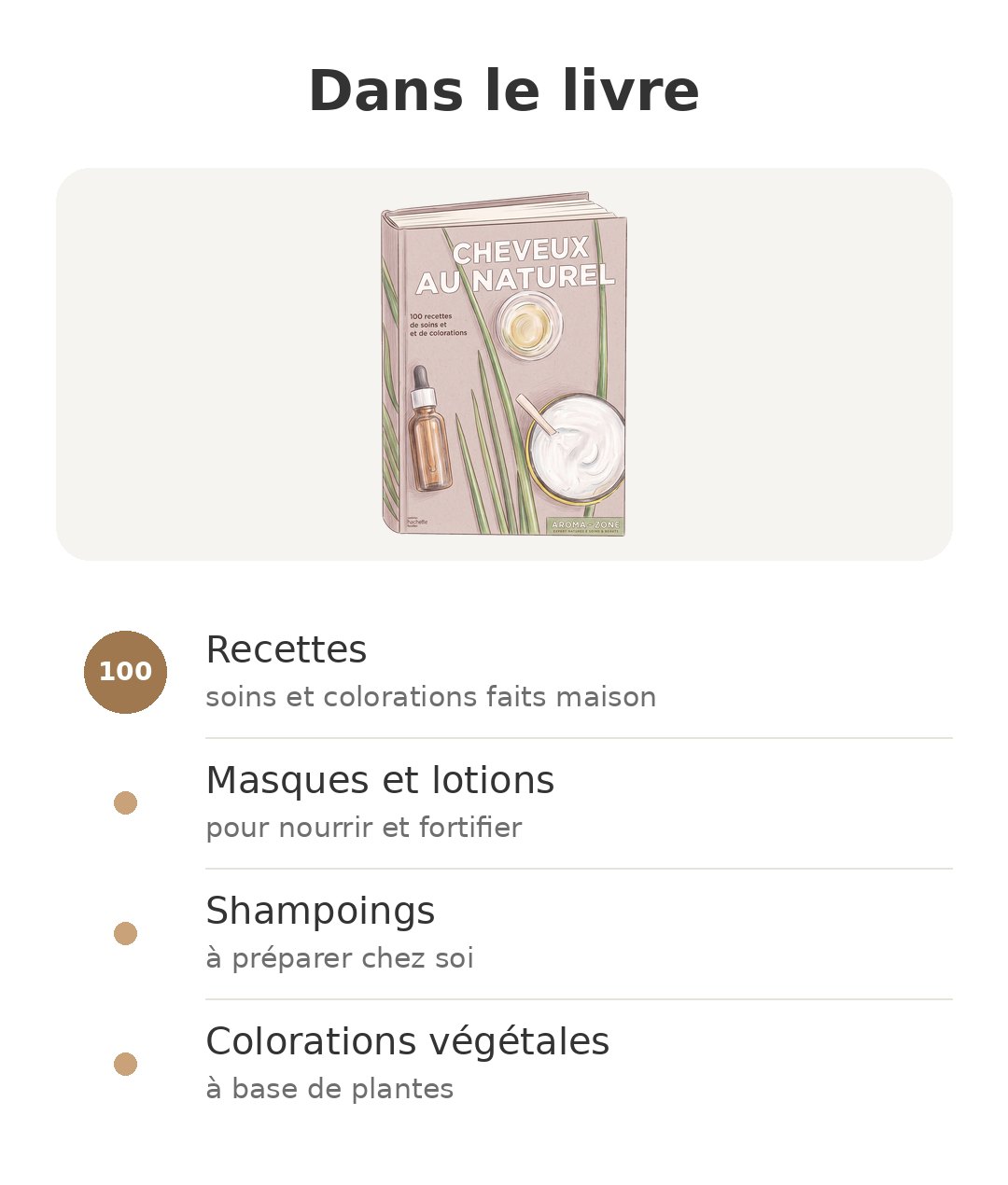 Contenu de la boîte : Cheveux au naturel