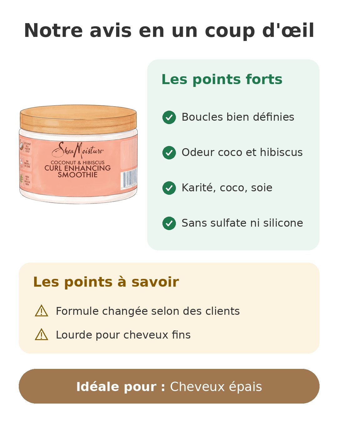 Notre avis en un coup d'œil sur Curl Smoothie