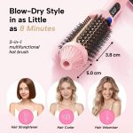 Smoothing, curling and volumising thermal brush with LED display